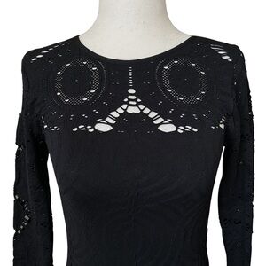 LBD Long Sleeve Form Fitting with Cut Out Design - Size M/ L - Black